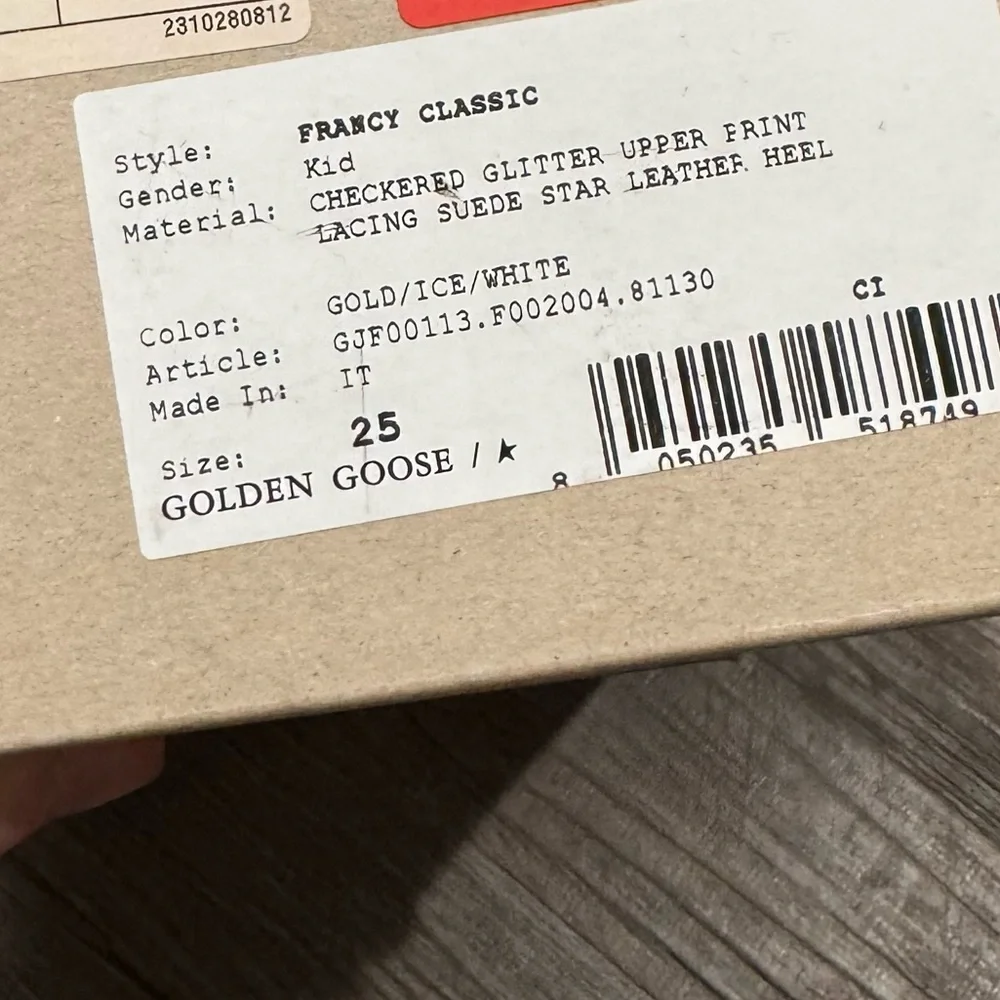 Golden Goose Francy Checkered Glitter Upper Leopard Print Laces High Top Sneaker